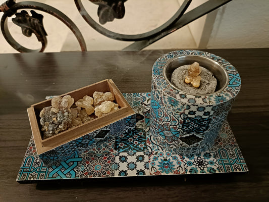 burning hokari frankincense incense